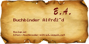 Buchbinder Alfréd névjegykártya